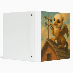 Cute baby big eye hippogriff funny fantasy art 3 ring binder