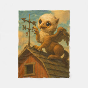 Cute baby big eye hippogriff funny fantasy art fleece blanket