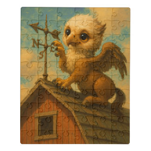 Cute baby big eye hippogriff funny fantasy art jigsaw puzzle