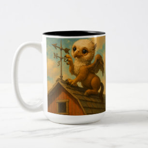 Cute baby big eye hippogriff funny fantasy art Two-Tone coffee mug