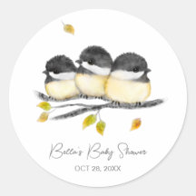 Cute Baby Bird Chickadees Baby Shower