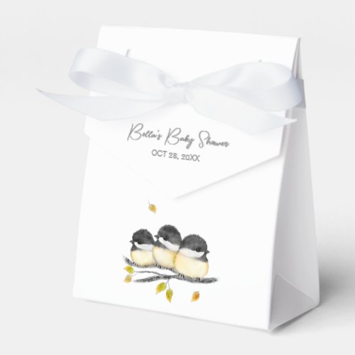 Cute Baby Bird Chickadees Baby Shower Favor Boxes