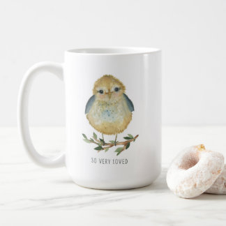 Cute baby bird mug (watercolor)