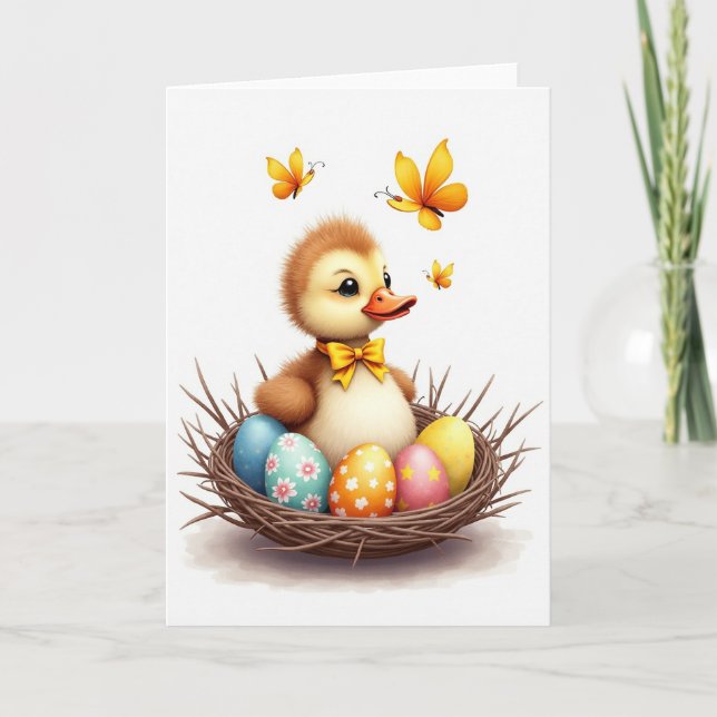 Cute Baby Bird Nest Egg Card (Front)