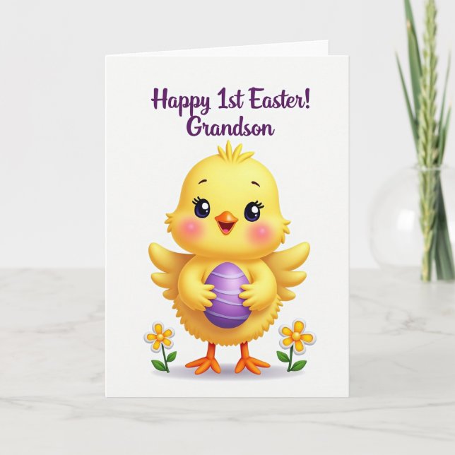 Cute Baby Bird Spring Card (Front)