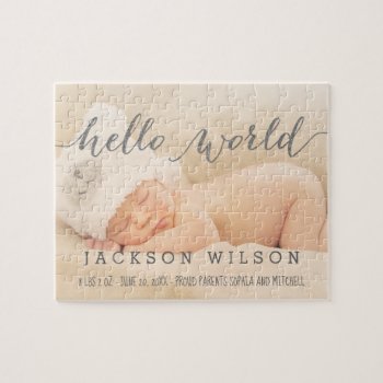 Cute Baby Birth Announcement Jigsaw Puzzle by epclarke at Zazzle