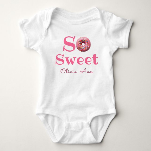 Cute Baby Birth Personalized Details Baby Bodysuit (Front)