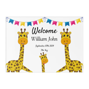 Cute Baby Birth Stats Acrylic Print