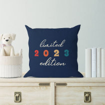 Cute Baby Birth Year Limited Edition Rainbow Throw Pillow