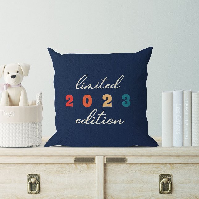 Cute Baby Birth Year Limited Edition Rainbow Throw Pillow (Creator Uploaded)
