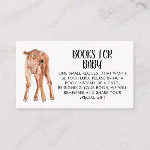 Cute Baby Bison Book Request Enclosure Card