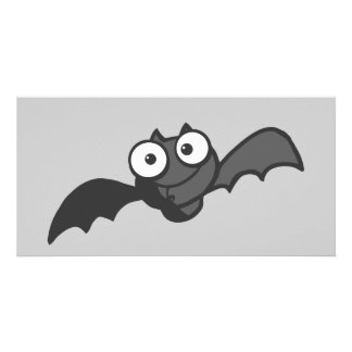 CUTE BABY BLACK BAT CARTOON FLYING HAPPY FUN CARD