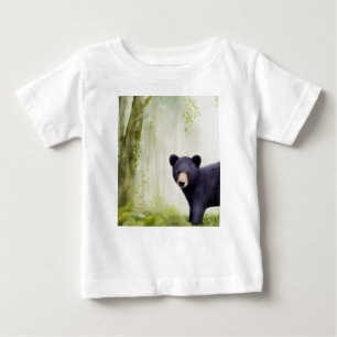 Cute Baby Black Bear Cub T-Shirt for Kids