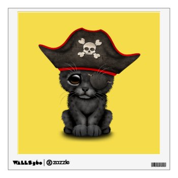 Cute Baby Black Panther Cub Pirate Wall Sticker by crazycreatures at Zazzle