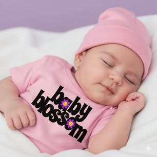 Cute Baby Blossoms Smiling Purple Daisies Baby T-Shirt