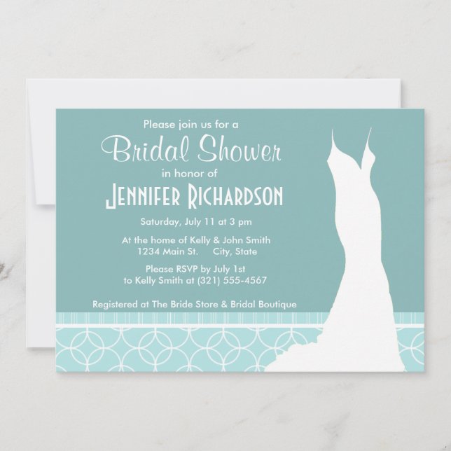 Cute Baby Blue Circles Invitation (Front)