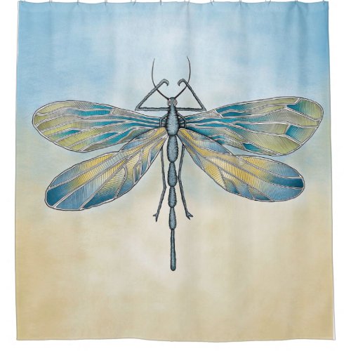 Cute Baby Blue Dragonfly Gift For Easter  Shower Curtain