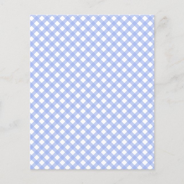Cute Baby Blue Gingham Pattern Scrapbook Paper (Front)