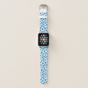 Cute Baby Blue Heart, white, Apple Watch Strap