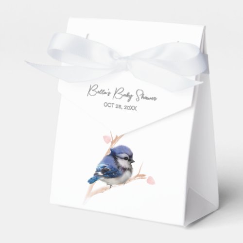 Cute Baby Blue Jay Baby Shower Favor Boxes