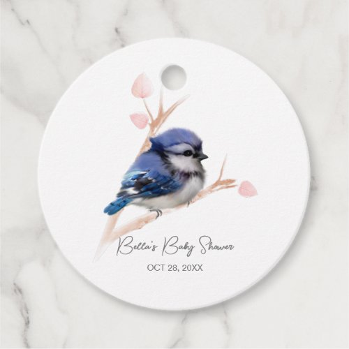 Cute Baby Blue Jay Baby Shower Favor Tags