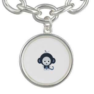 Cute Baby Blue Monkey Charm Bracelet