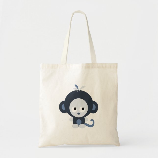 Cute Baby Blue Monkey Tote Bag (Front)