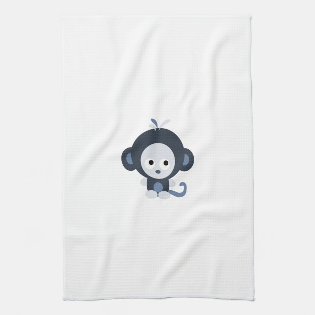 Cute Baby Blue Monkey Towel (Vertical)
