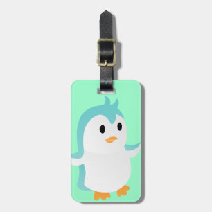 Cute Baby Blue Penguin Vector Art Luggage Tag