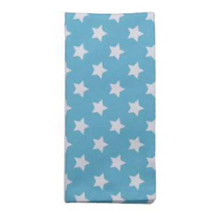 Cute Baby Blue Star Light Grey Repeat Pattern Cloth Napkin