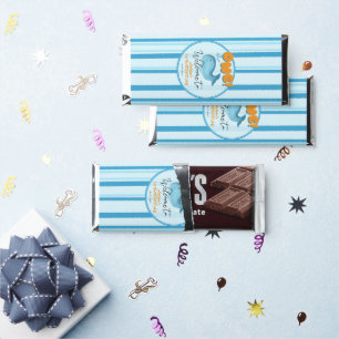 Cute Baby Blue Whale 1st Birthday Hershey Bar Favors