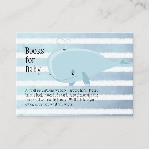 Cute Baby Blue Whale Books for Baby Enclosure Card