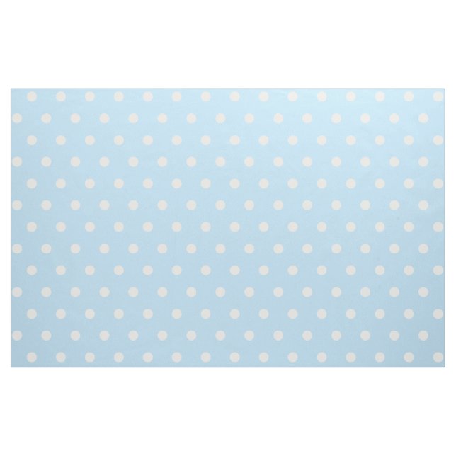 Cute Baby Blue White Retro Polka Dots Pattern DIY Fabric (Yard)
