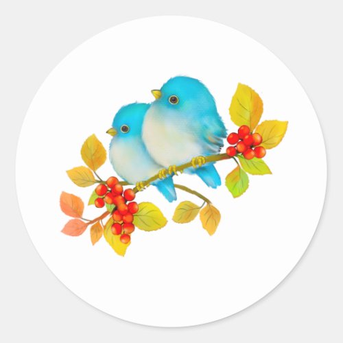 Cute Baby Bluebirds Bird Sticker