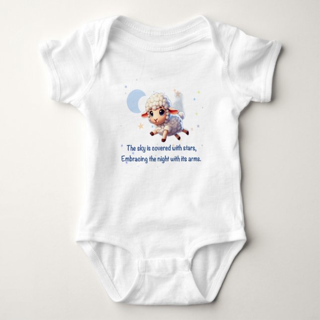 Cute baby bodysuit with a sheep. (Front)