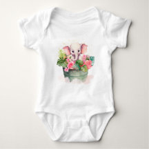 Cute baby bodysuit with elephant illustration