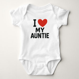 Cute Baby Bodysuit with "I Love My Aunty" Heart 
