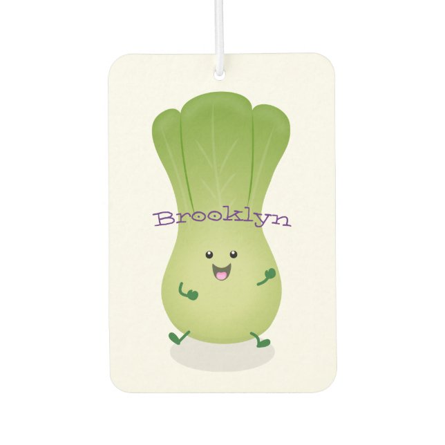 Cute baby bok choy cartoon illustration air freshener (Front)