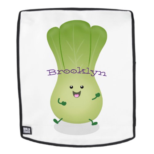 Cute baby bok choy cartoon illustration backpack