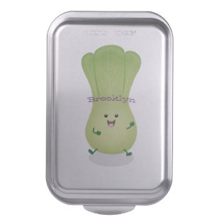 Cute baby bok choy cartoon illustration cake pan