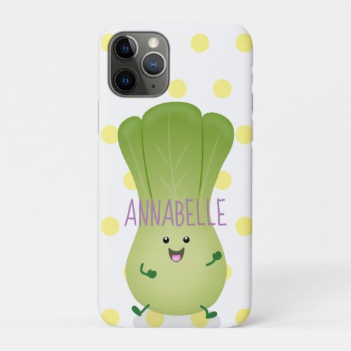 Cute baby bok choy cartoon illustration iPhone 11 pro case