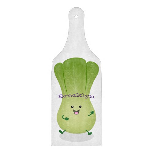 Cute baby bok choy cartoon illustration  cutting board