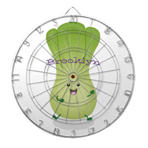 Cute baby bok choy cartoon illustration dart board