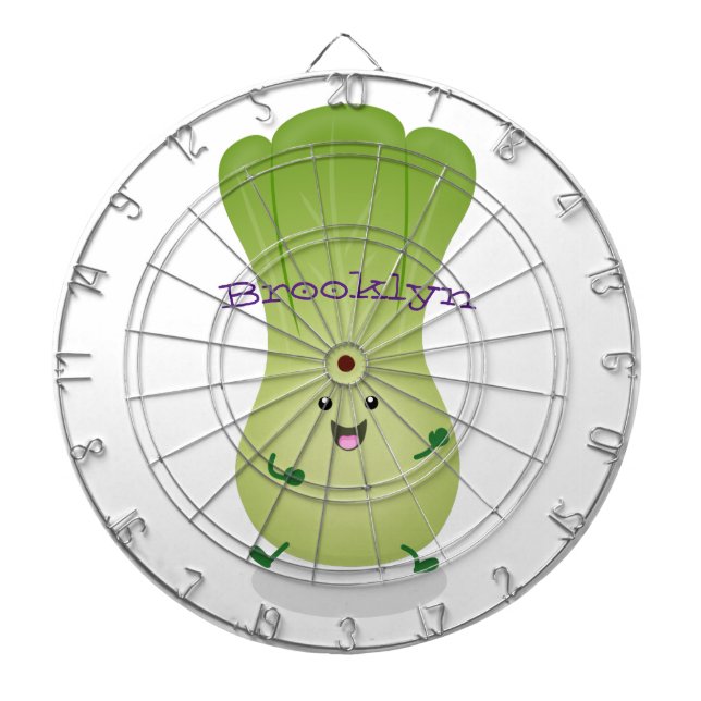 Cute baby bok choy cartoon illustration dart board (Front)