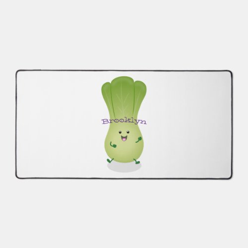 Cute baby bok choy cartoon illustration desk mat