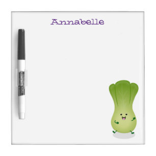 Cute baby bok choy cartoon illustration dry erase board