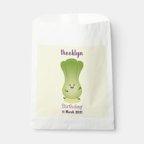 Cute baby bok choy cartoon illustration favor bag