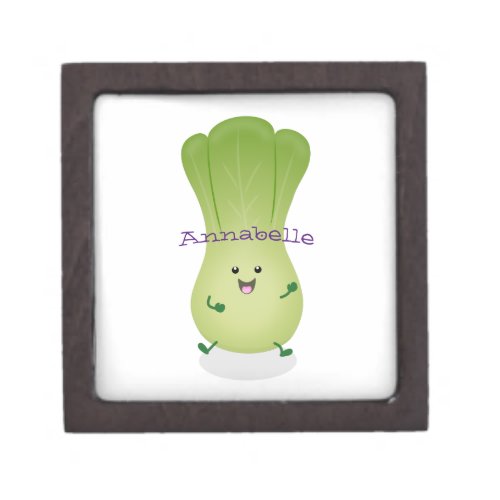 Cute baby bok choy cartoon illustration gift box