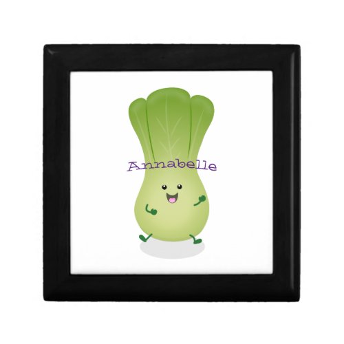 Cute baby bok choy cartoon illustration gift box