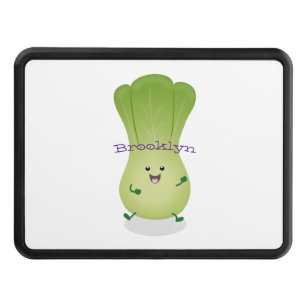 Cute baby bok choy cartoon illustration hitch cover